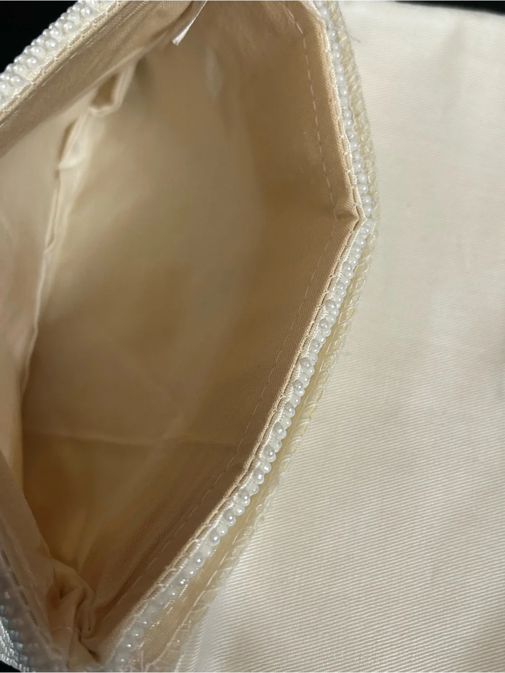 Beaded Evening Crossbody Shoulder Bag White